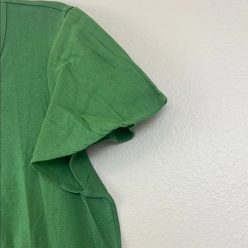 Chico's Green Boxy Short Fluttery Sleeve Shirt - Picture 4 of 5